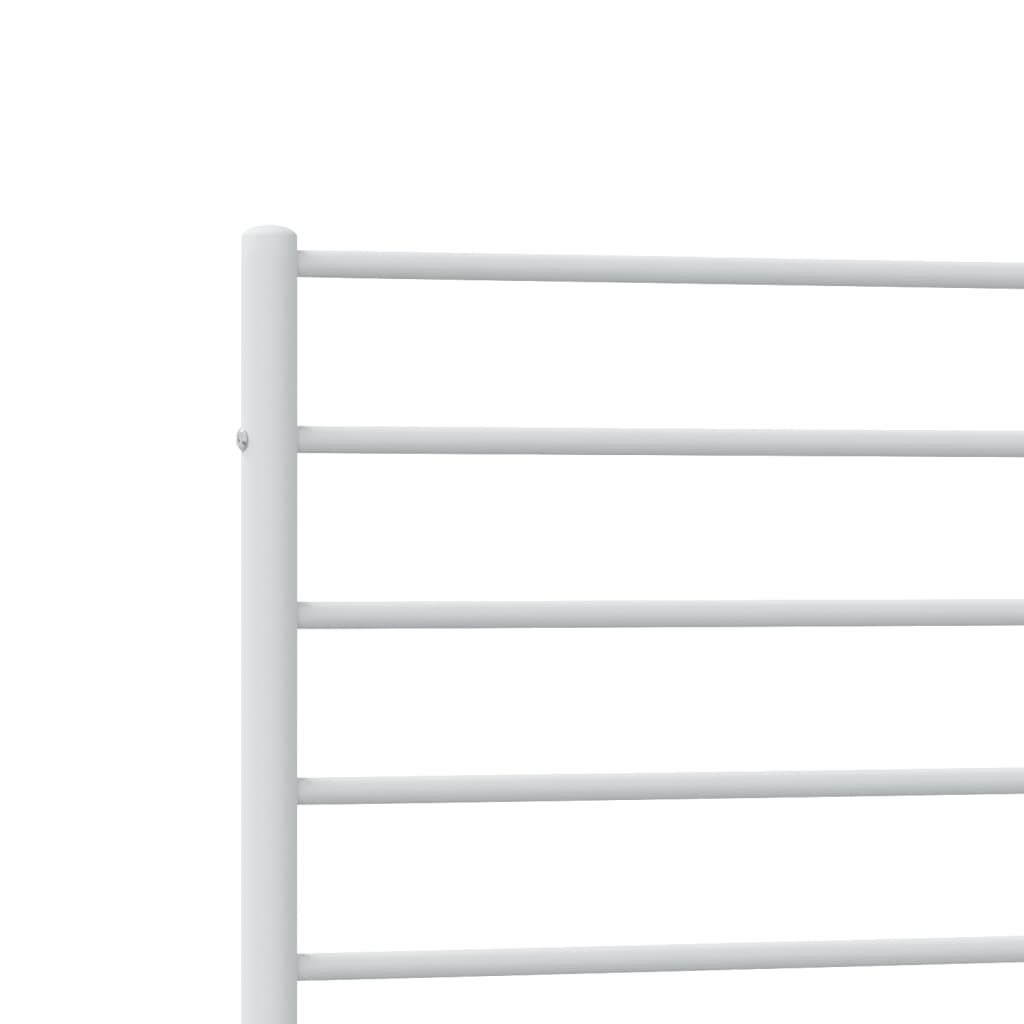 Metal Bed Frame with Headboard White 92x187 cm Single Size