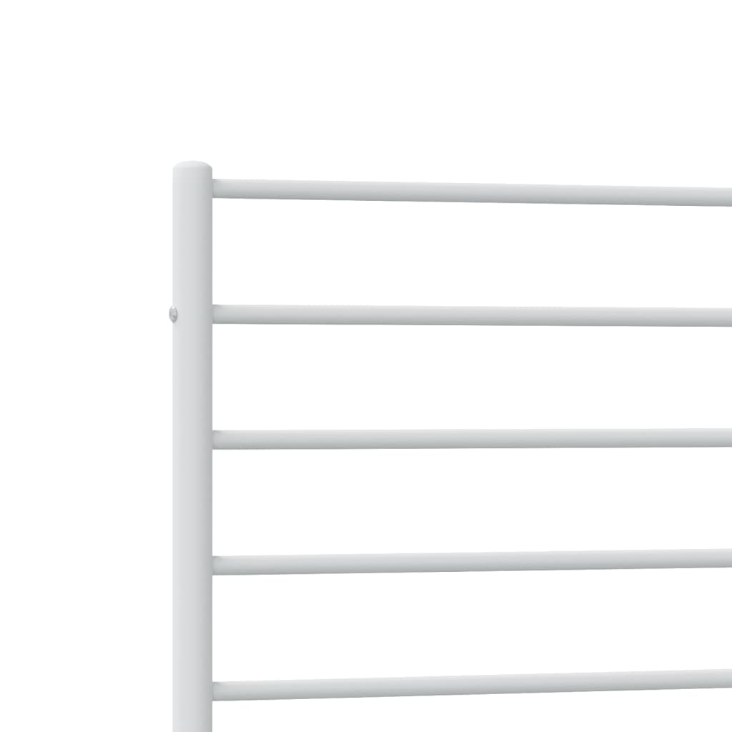 Metal Bed Frame with Headboard and Footboard White 92x187 cm Single Size