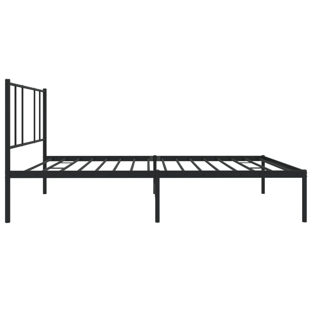 Metal Bed Frame with Headboard Black 106x203 cm King Single Size