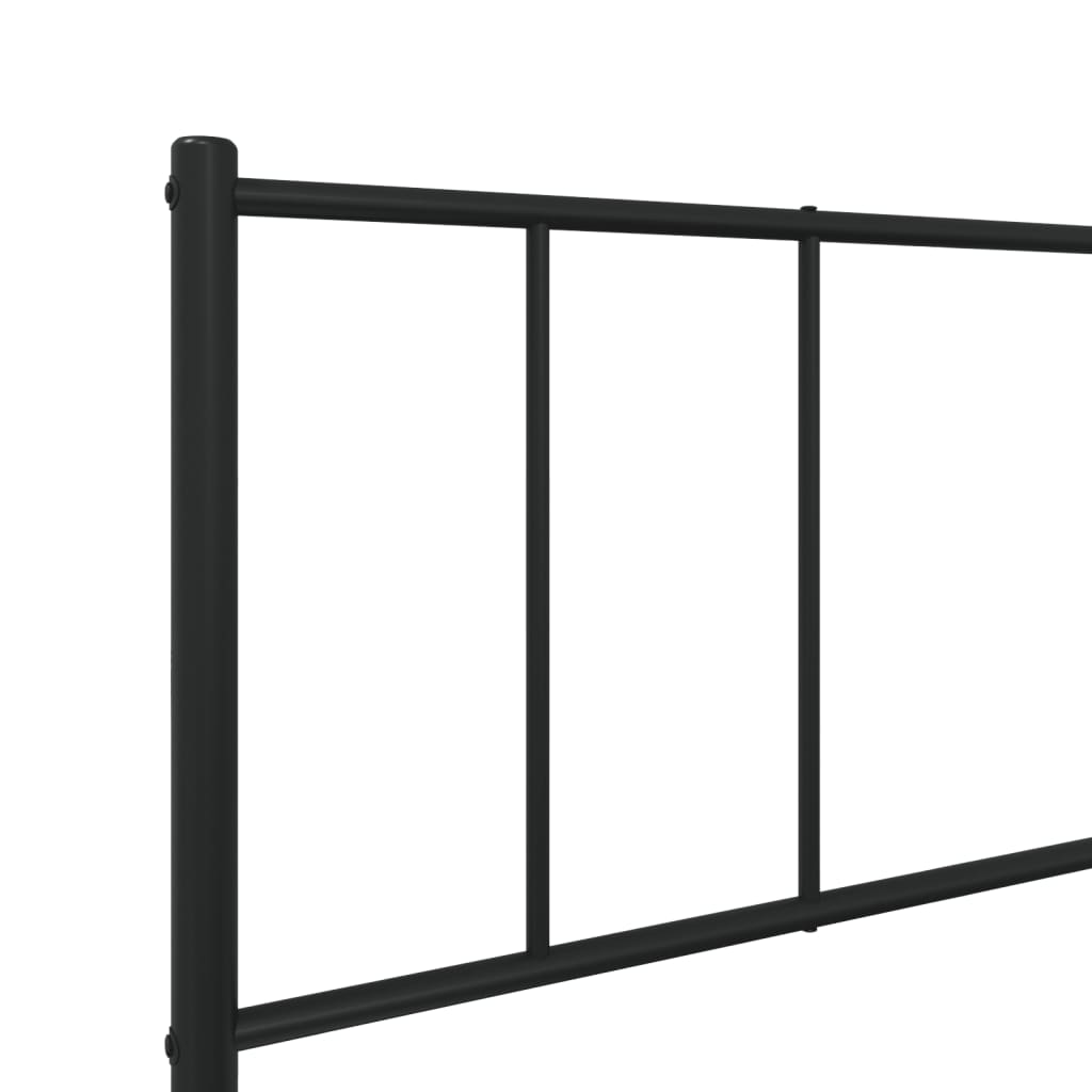 Metal Bed Frame with Headboard Black 106x203 cm King Single Size