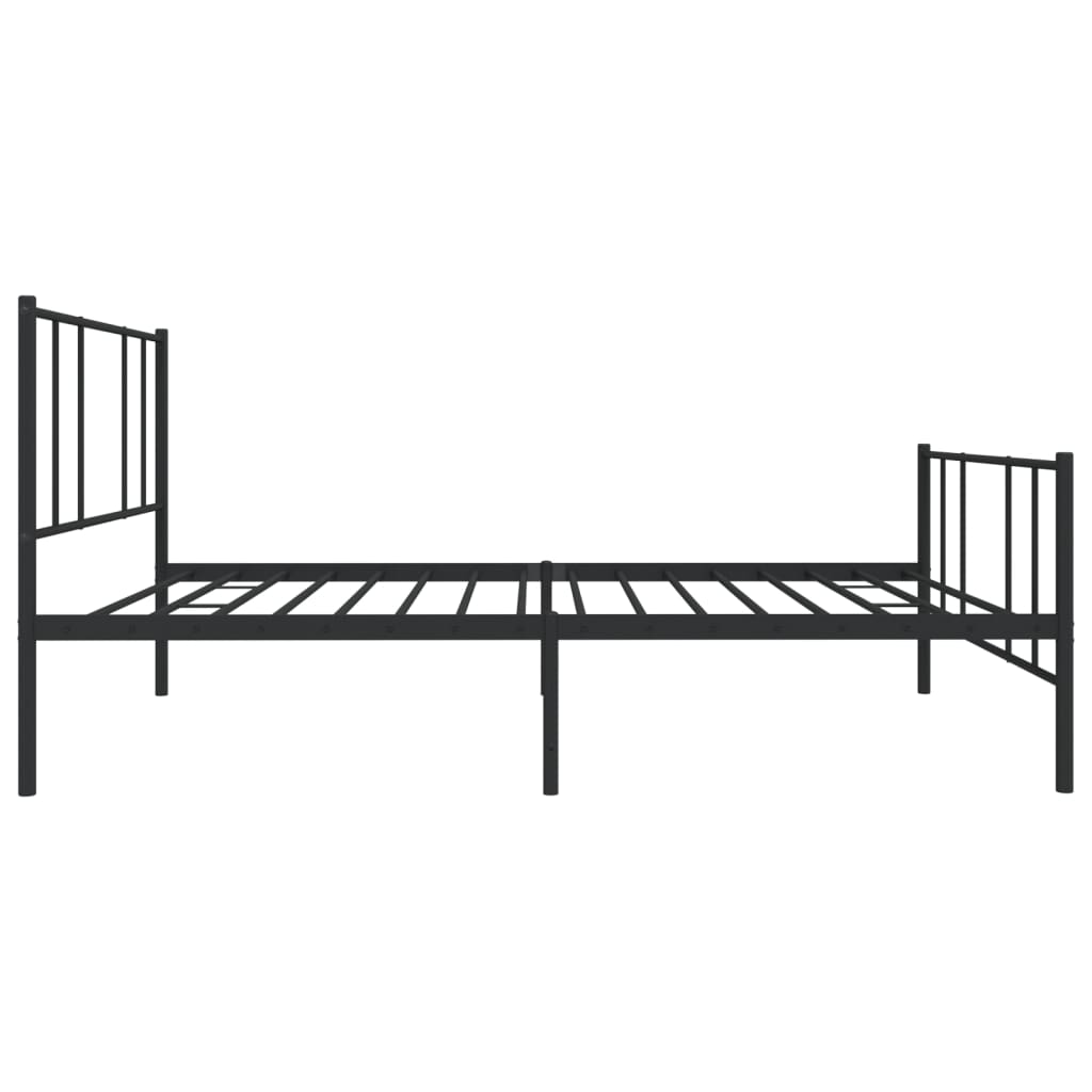 Metal Bed Frame with Headboard and Footboard Black 106x203 cm King Single Size