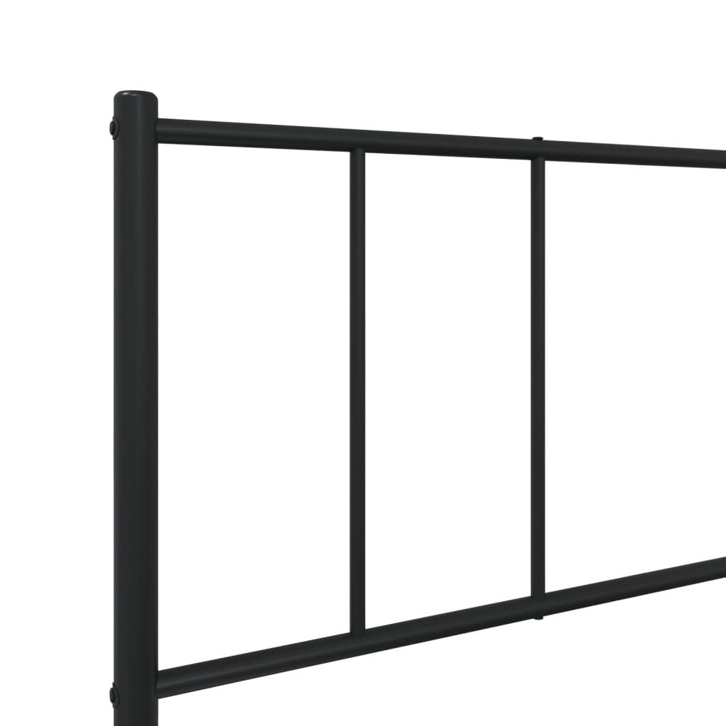 Metal Bed Frame with Headboard and Footboard Black 106x203 cm King Single Size