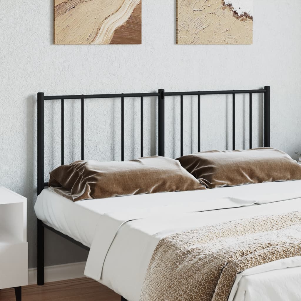 Metal Headboard Black 137 cm