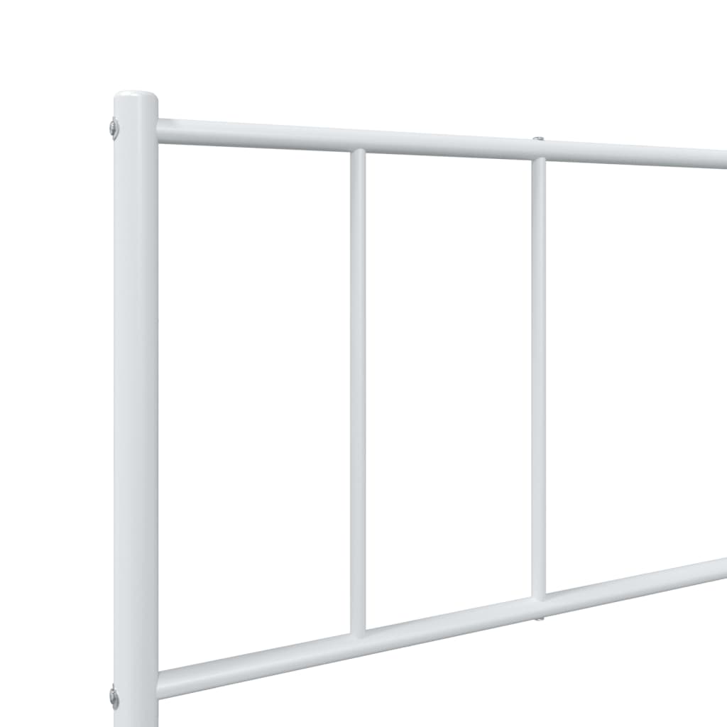 Metal Bed Frame with Headboard and Footboard White 106x203 cm King Single Size