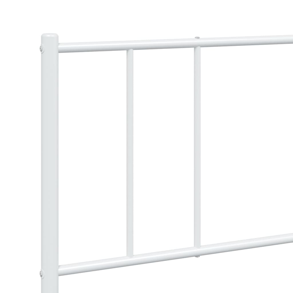 Metal Bed Frame with Headboard and Footboard White 183x203 cm King Size