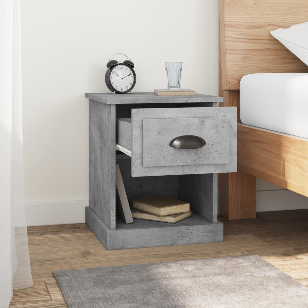 Bedside Cabinet Concrete Grey 39x39x47.5 cm Engineered Wood