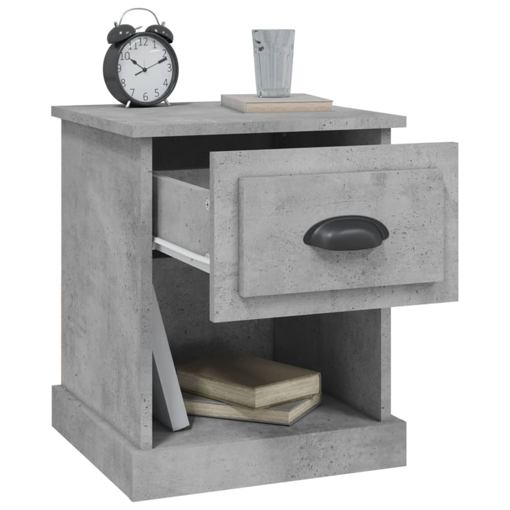 Bedside Cabinet Concrete Grey 39x39x47.5 cm Engineered Wood