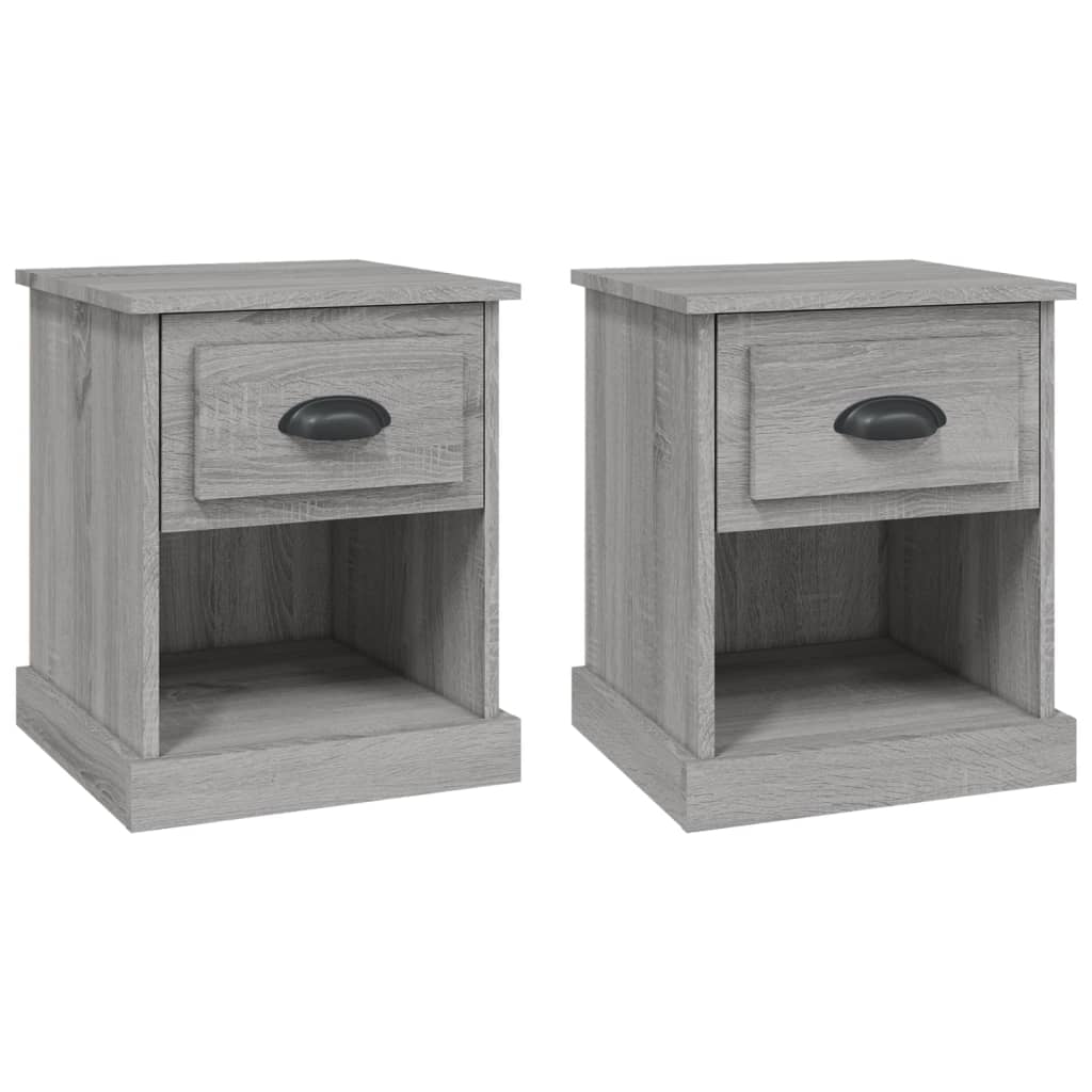 Bedside Cabinets 2 pcs Grey Sonoma 39x39x47.5 cm Engineered Wood