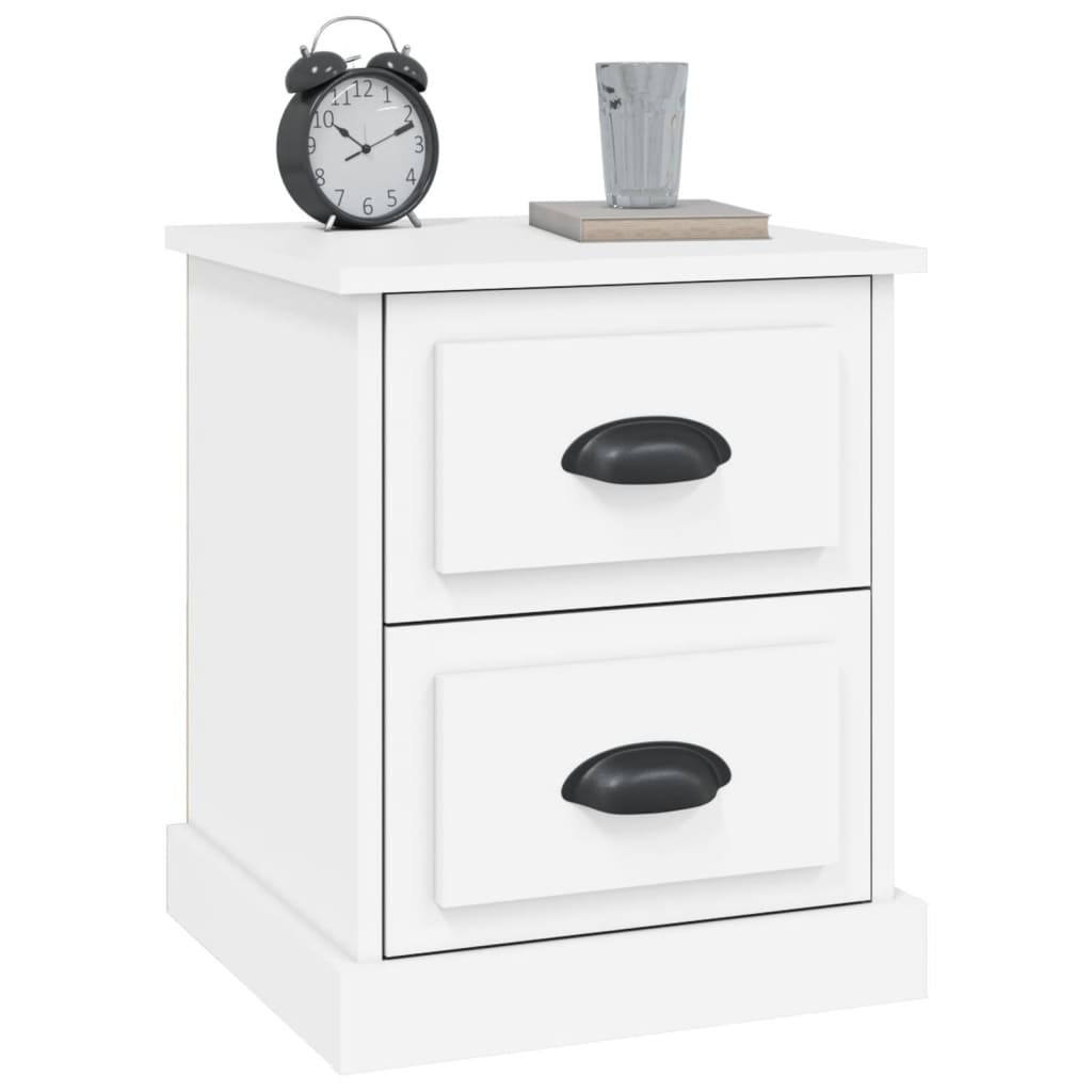 Bedside Cabinets 2 pcs White 39x39x47.5 cm Engineered Wood