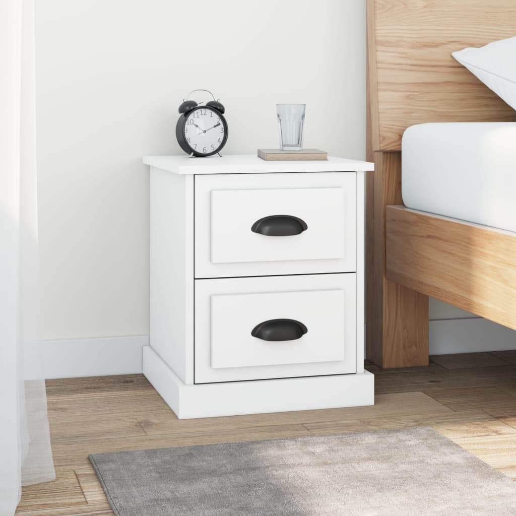 Bedside Cabinets 2 pcs White 39x39x47.5 cm Engineered Wood