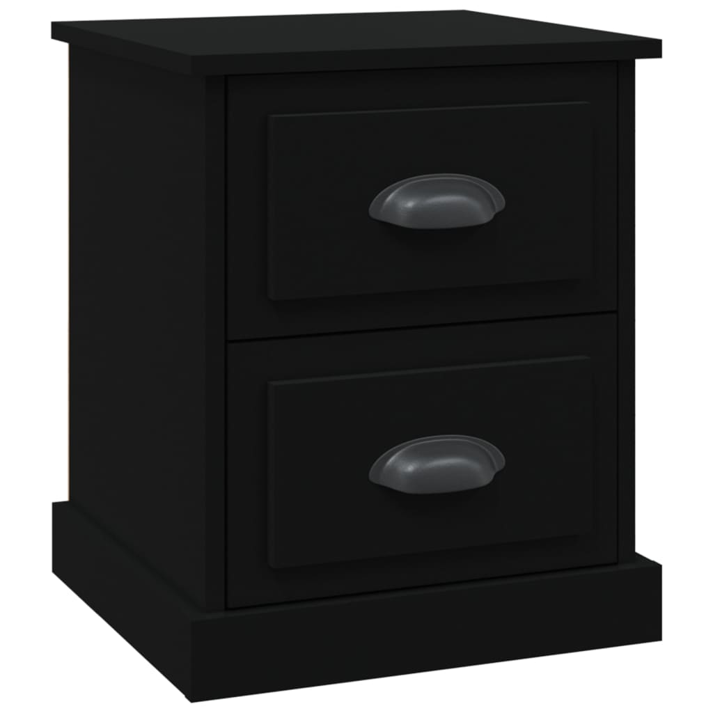 Bedside Cabinet Black 39x39x47.5 cm Engineered Wood