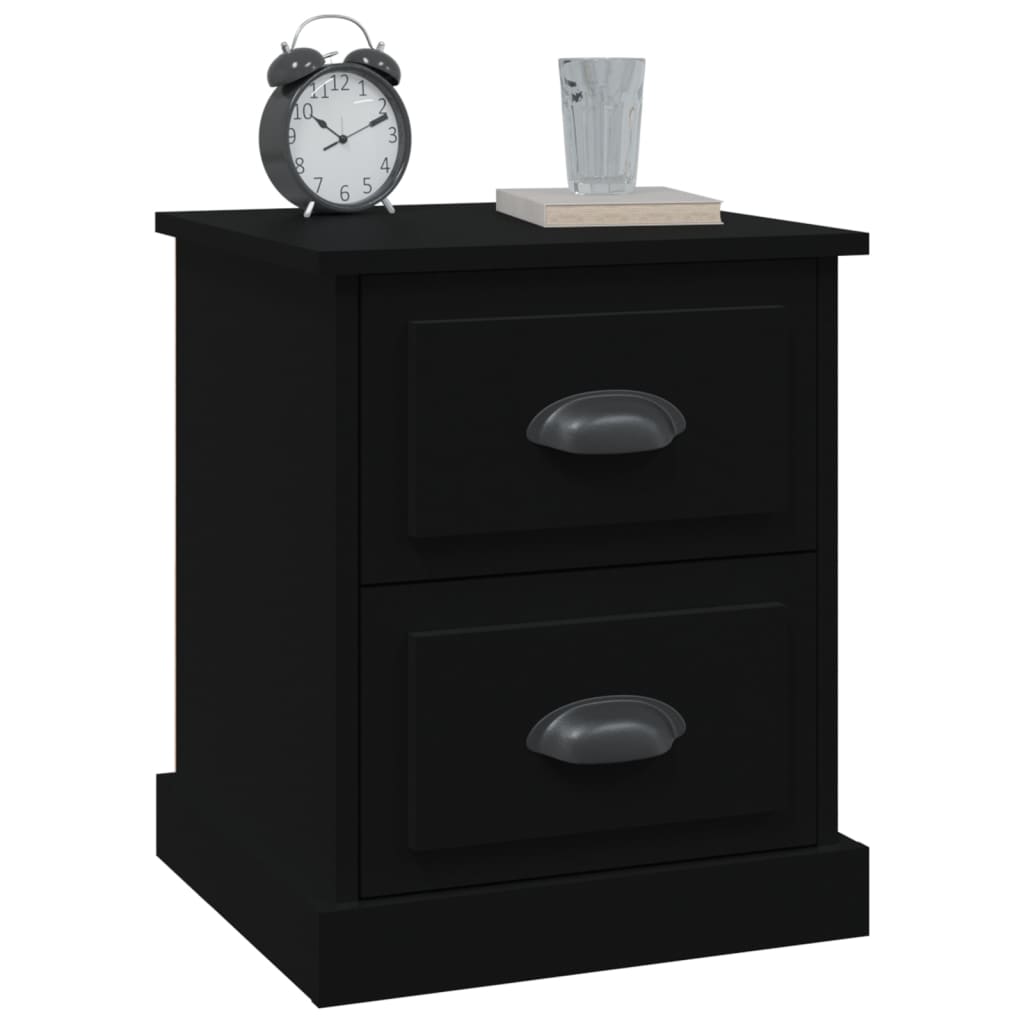 Bedside Cabinet Black 39x39x47.5 cm Engineered Wood