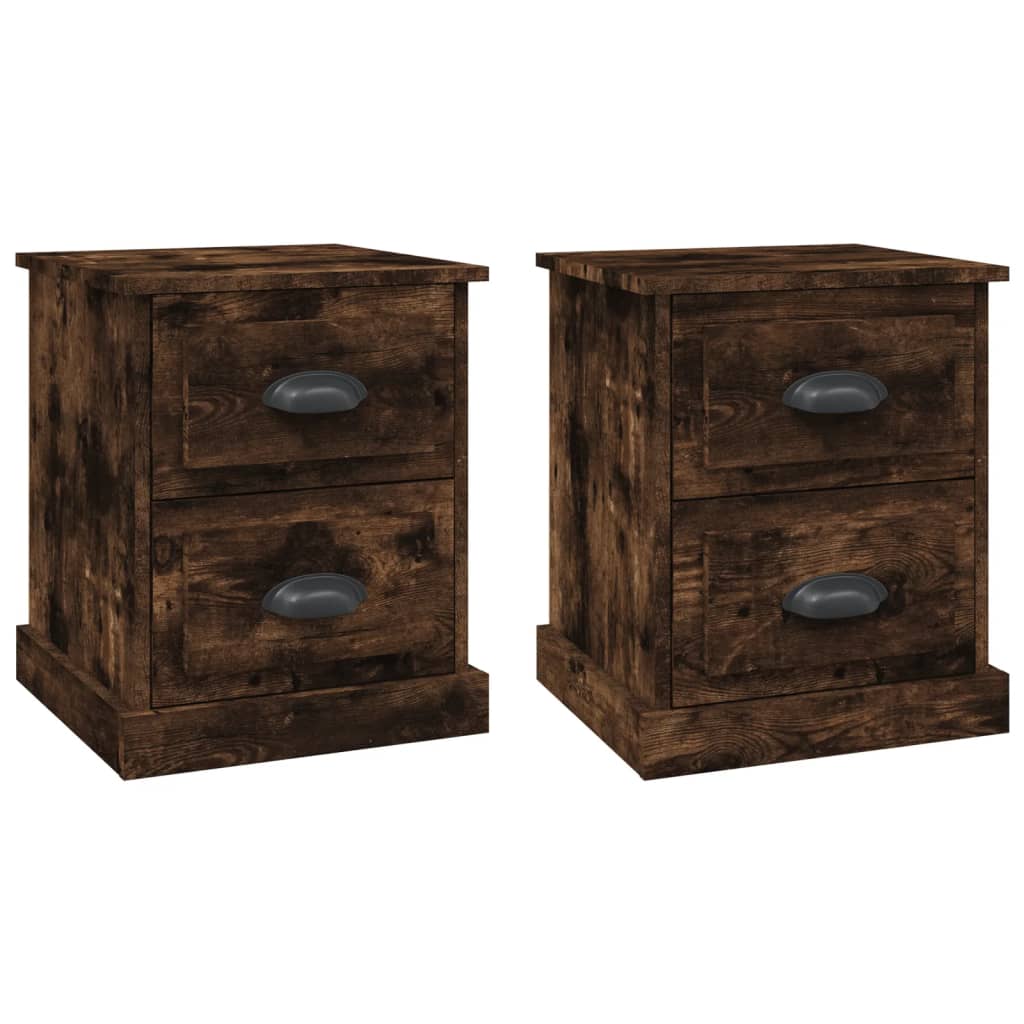 Bedside Cabinets 2 pcs Smoked Oak 39x39x47.5 cm Engineered Wood