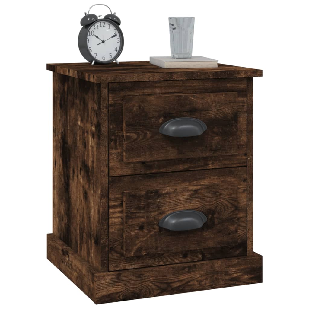 Bedside Cabinets 2 pcs Smoked Oak 39x39x47.5 cm Engineered Wood