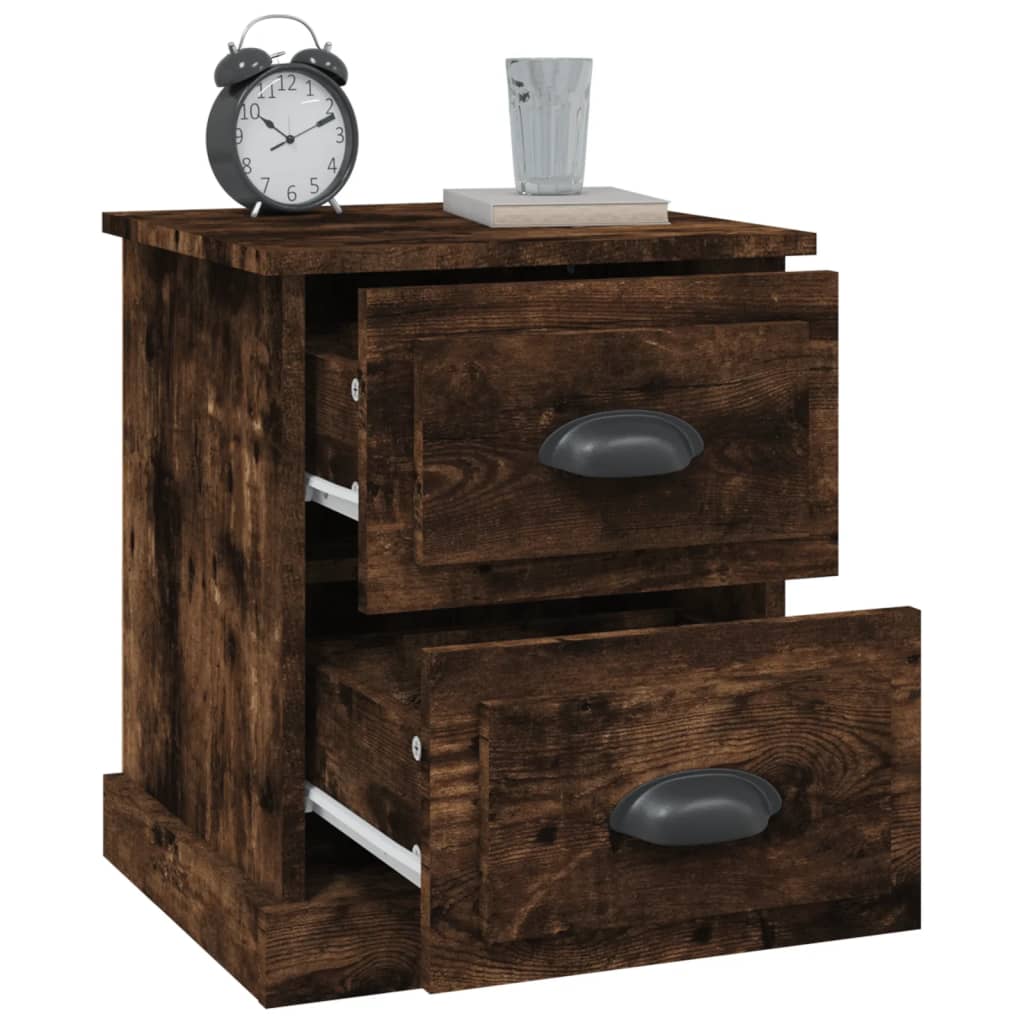 Bedside Cabinets 2 pcs Smoked Oak 39x39x47.5 cm Engineered Wood