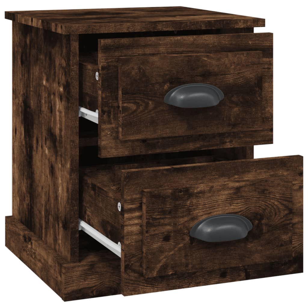 Bedside Cabinets 2 pcs Smoked Oak 39x39x47.5 cm Engineered Wood