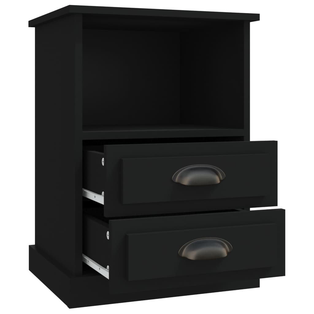 Bedside Cabinet Black 43x36x60 cm