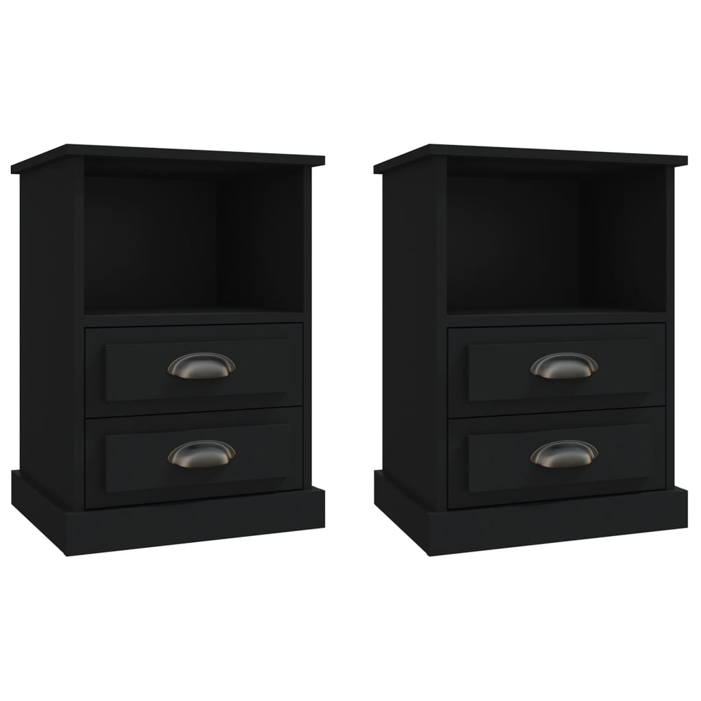 Bedside Cabinets 2 pcs Black 43x36x60 cm