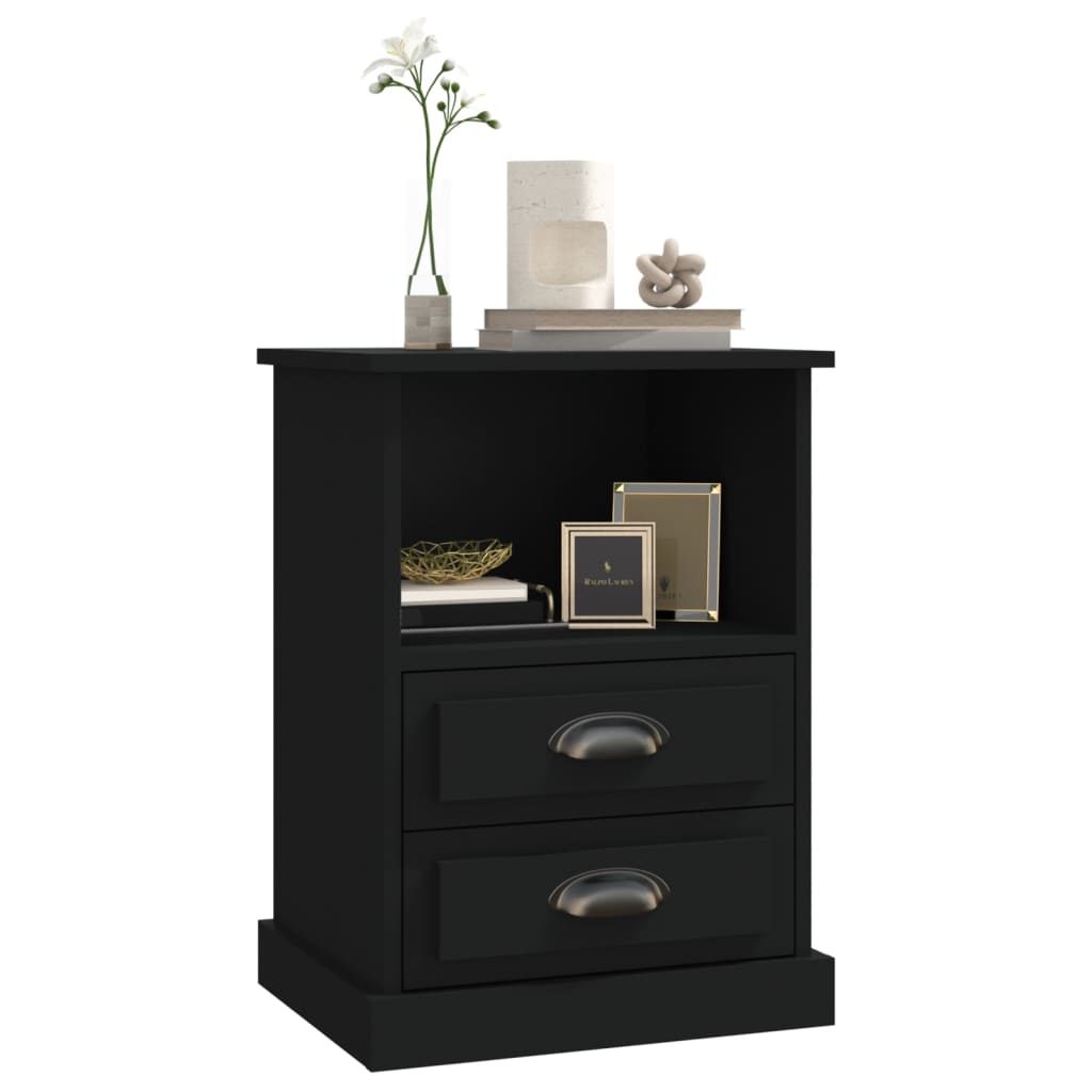 Bedside Cabinets 2 pcs Black 43x36x60 cm