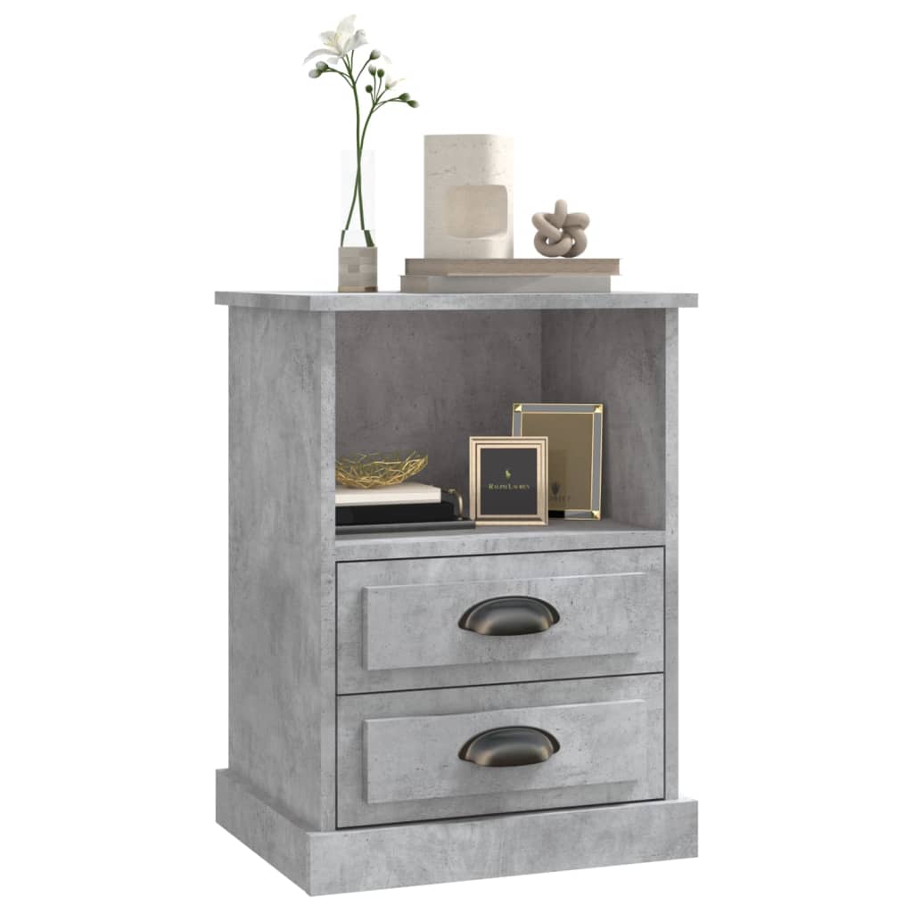 Bedside Cabinets 2 pcs Concrete Grey 43x36x60 cm