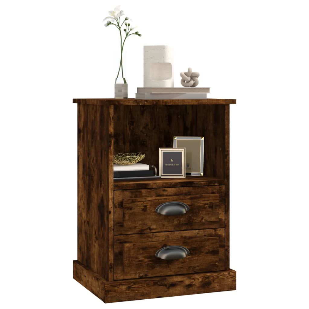 Bedside Cabinet Smoked Oak 43x36x60 cm