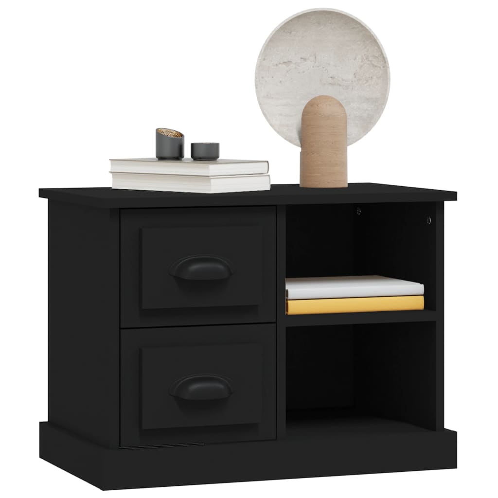 Bedside Cabinet Black 60x35.5x45 cm