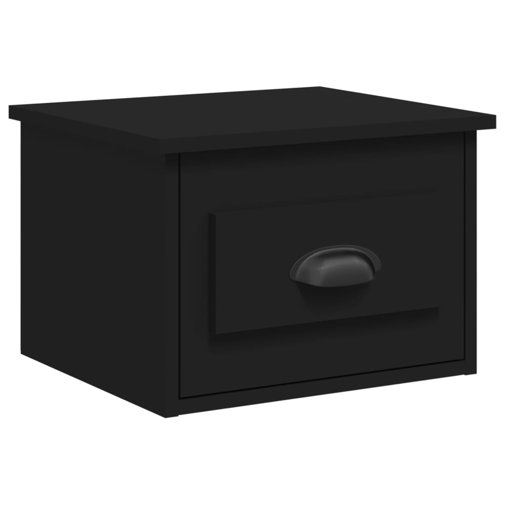 Wall-mounted Bedside Cabinets 2 pcs Black 41.5x36x28cm