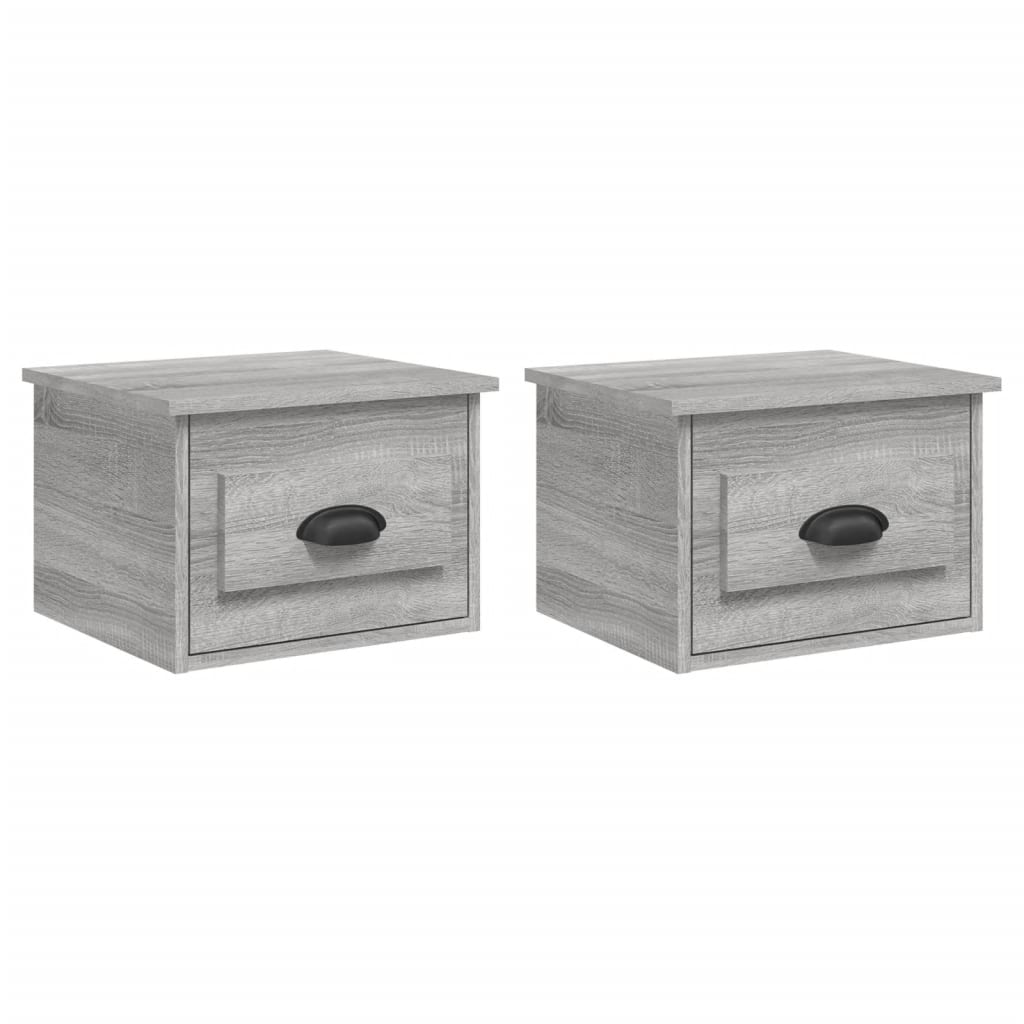 Wall-mounted Bedside Cabinets 2 pcs Grey Sonoma 41.5x36x28cm