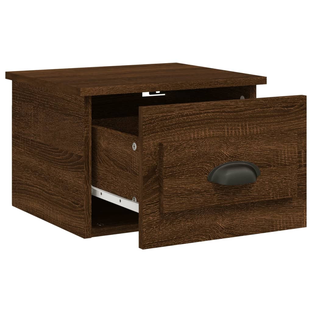 Wall-mounted Bedside Cabinet Brown Oak 41.5x36x28cm