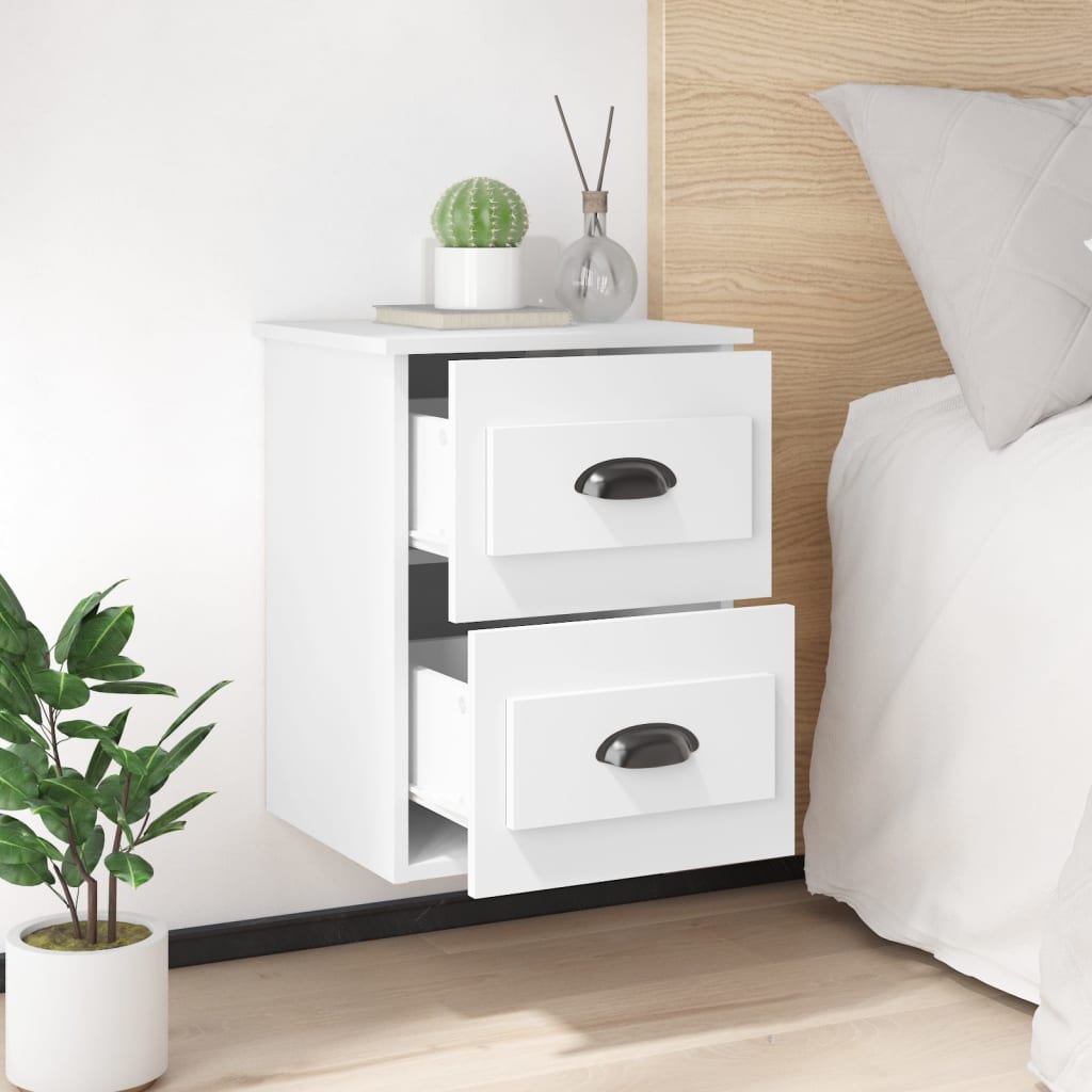 Wall-mounted Bedside Cabinet White 41.5x36x53cm