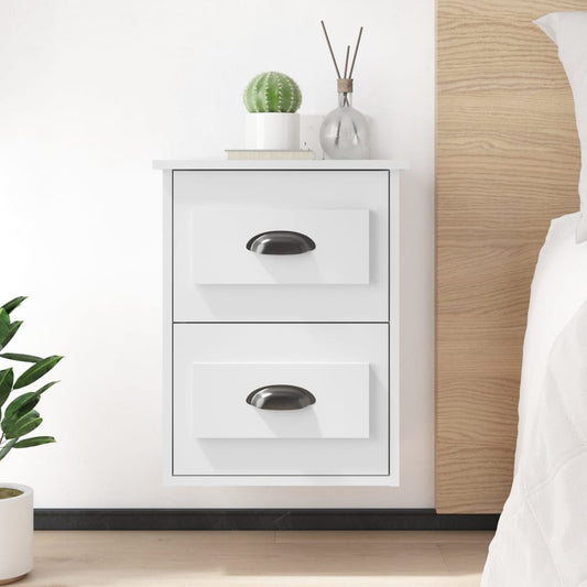 Wall-mounted Bedside Cabinet White 41.5x36x53cm