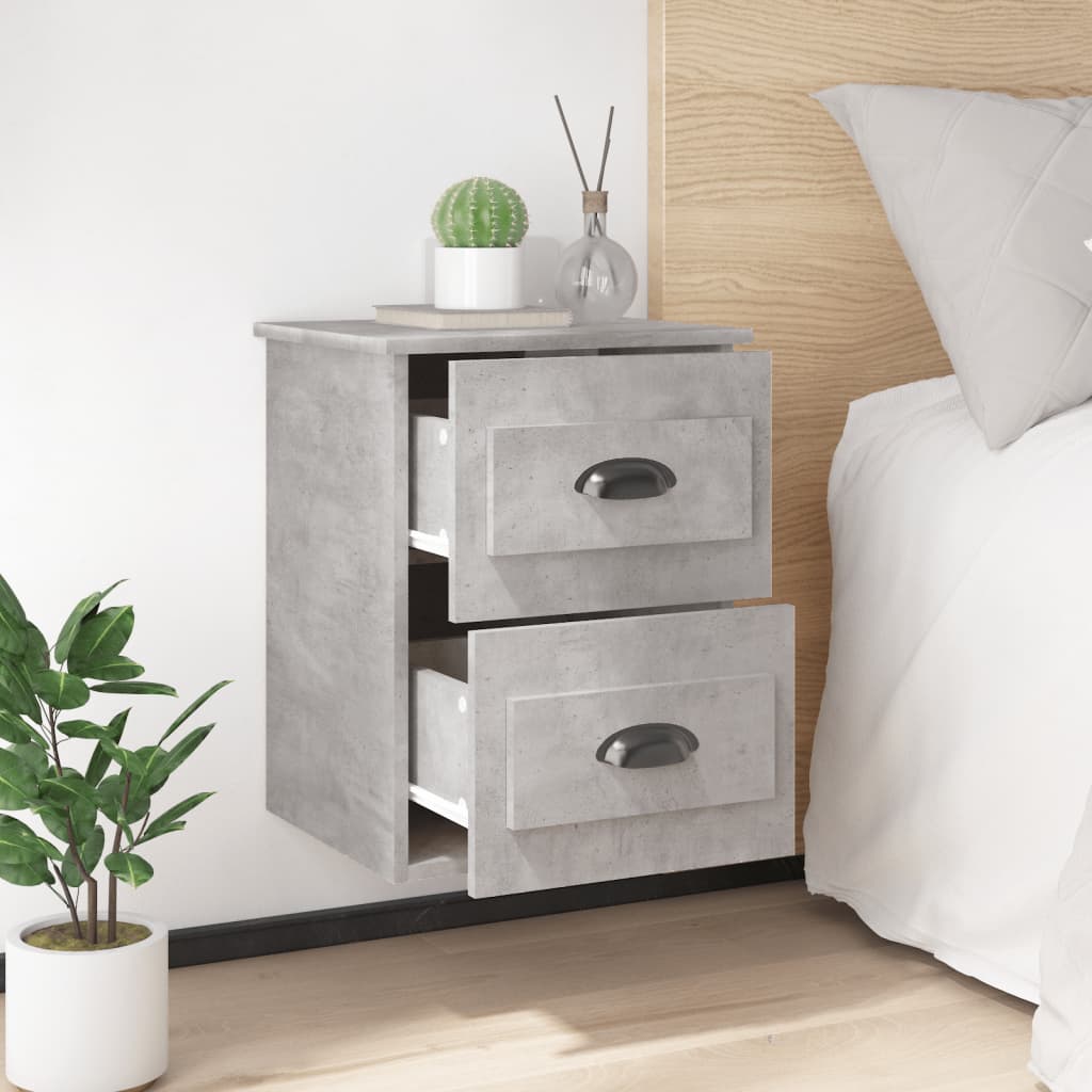 Wall-mounted Bedside Cabinet Concrete Grey 41.5x36x53cm