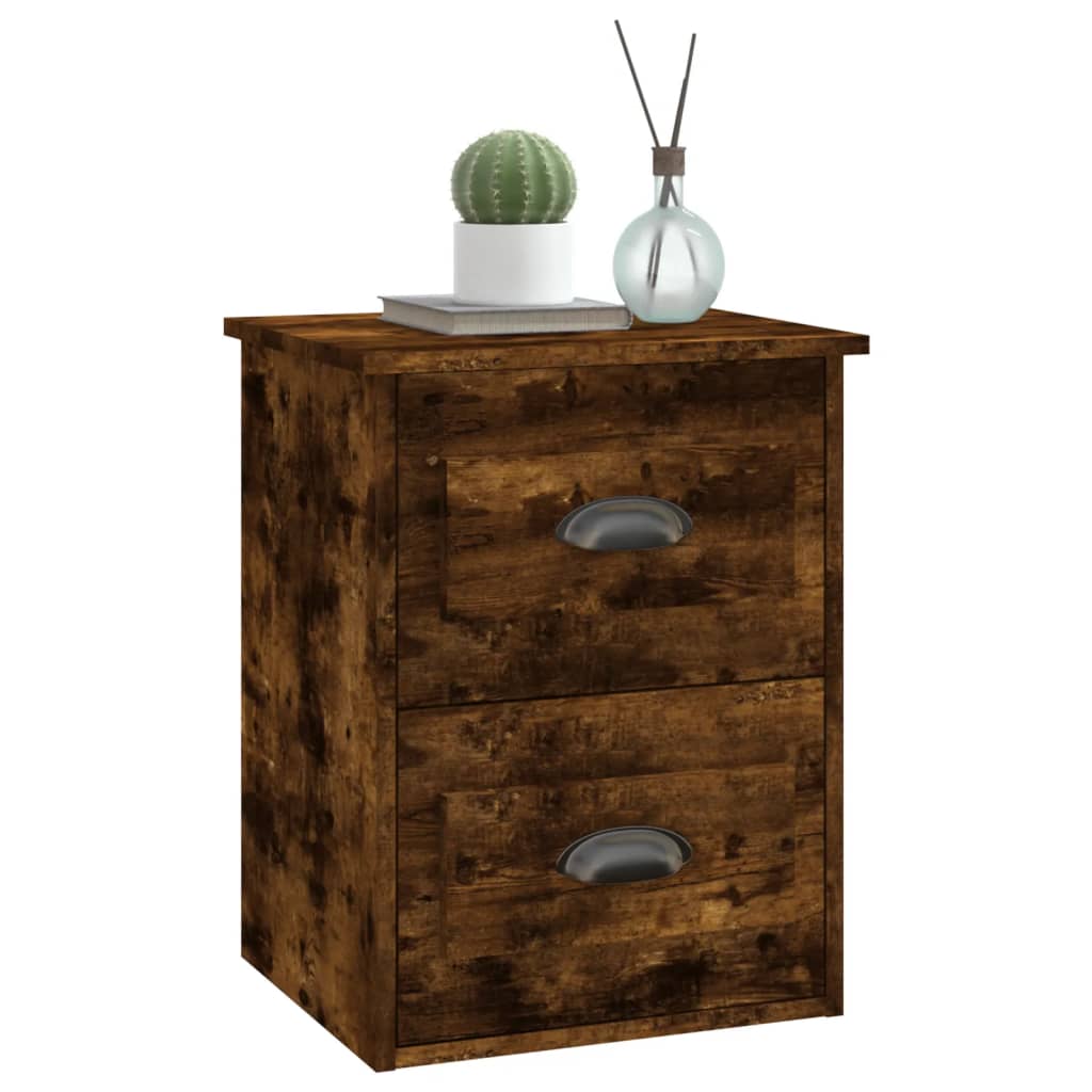 Wall-mounted Bedside Cabinet Smoked Oak 41.5x36x53cm