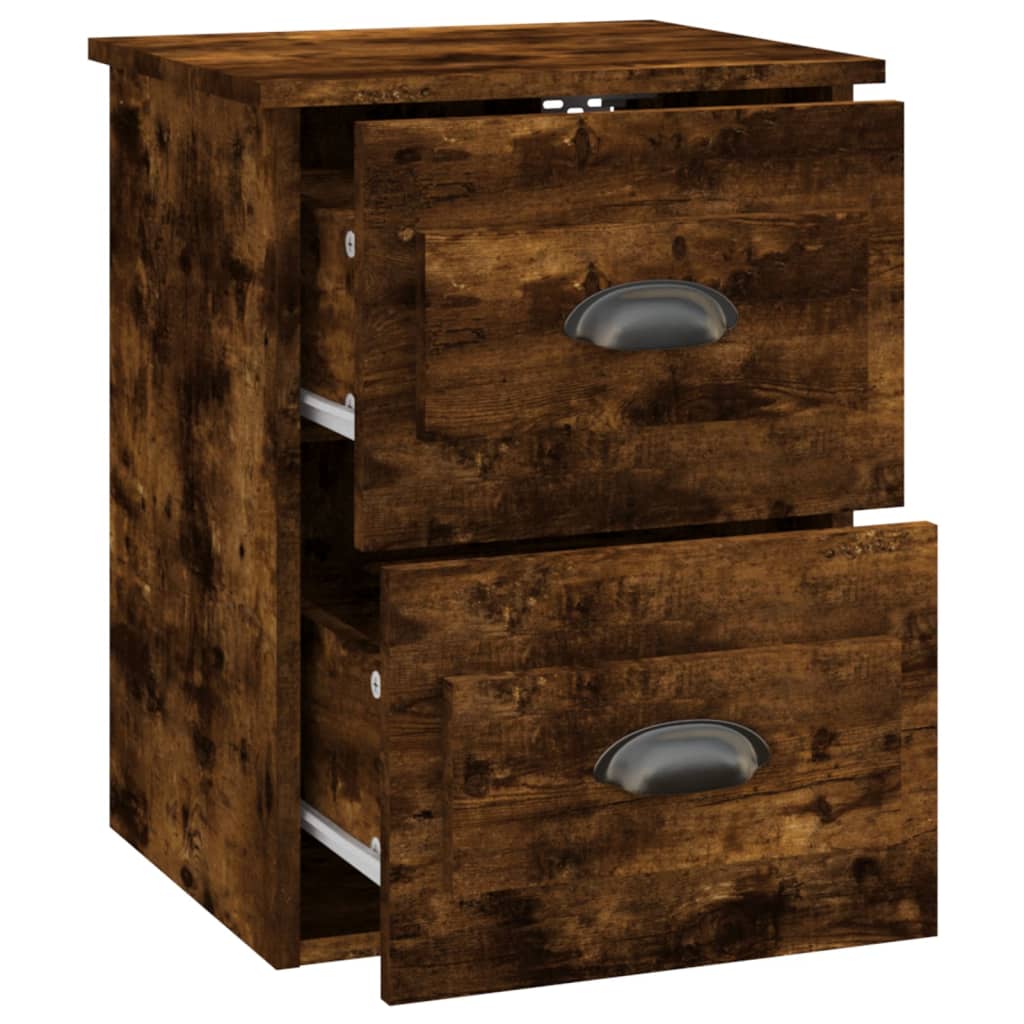 Wall-mounted Bedside Cabinet Smoked Oak 41.5x36x53cm