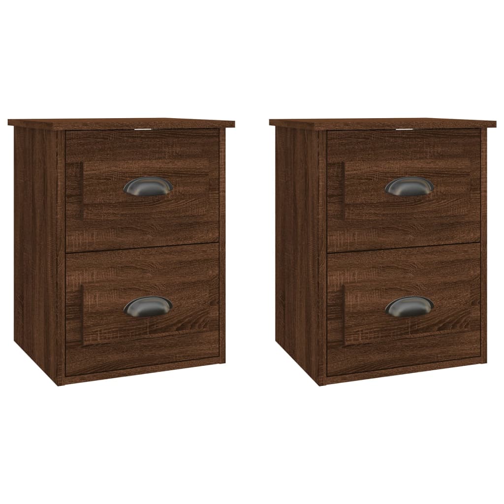 Wall-mounted Bedside Cabinets 2 pcs Brown Oak 41.5x36x53cm