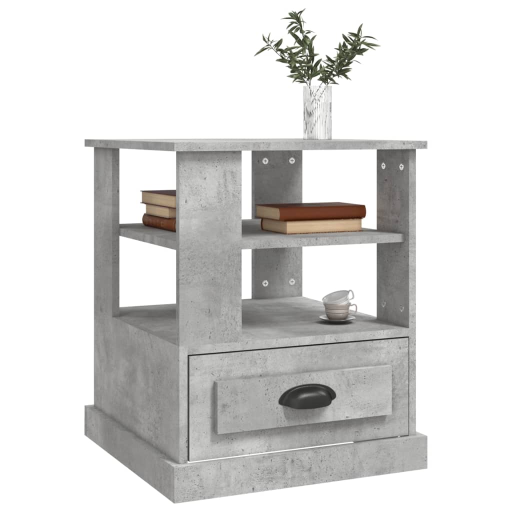 Side Table Concrete Grey 50x50x60 cm Engineered Wood