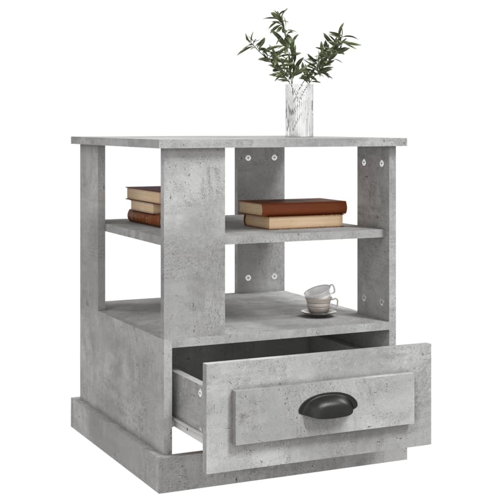 Side Table Concrete Grey 50x50x60 cm Engineered Wood