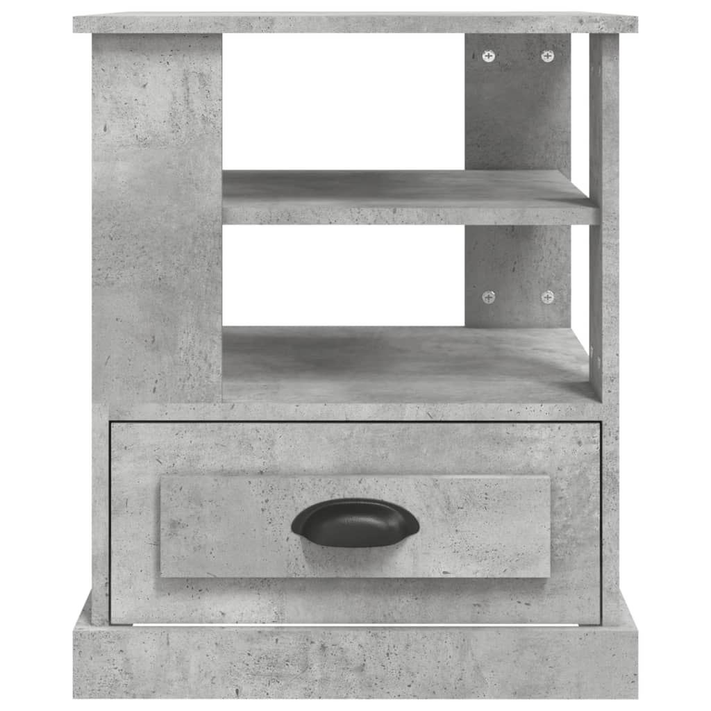 Side Table Concrete Grey 50x50x60 cm Engineered Wood