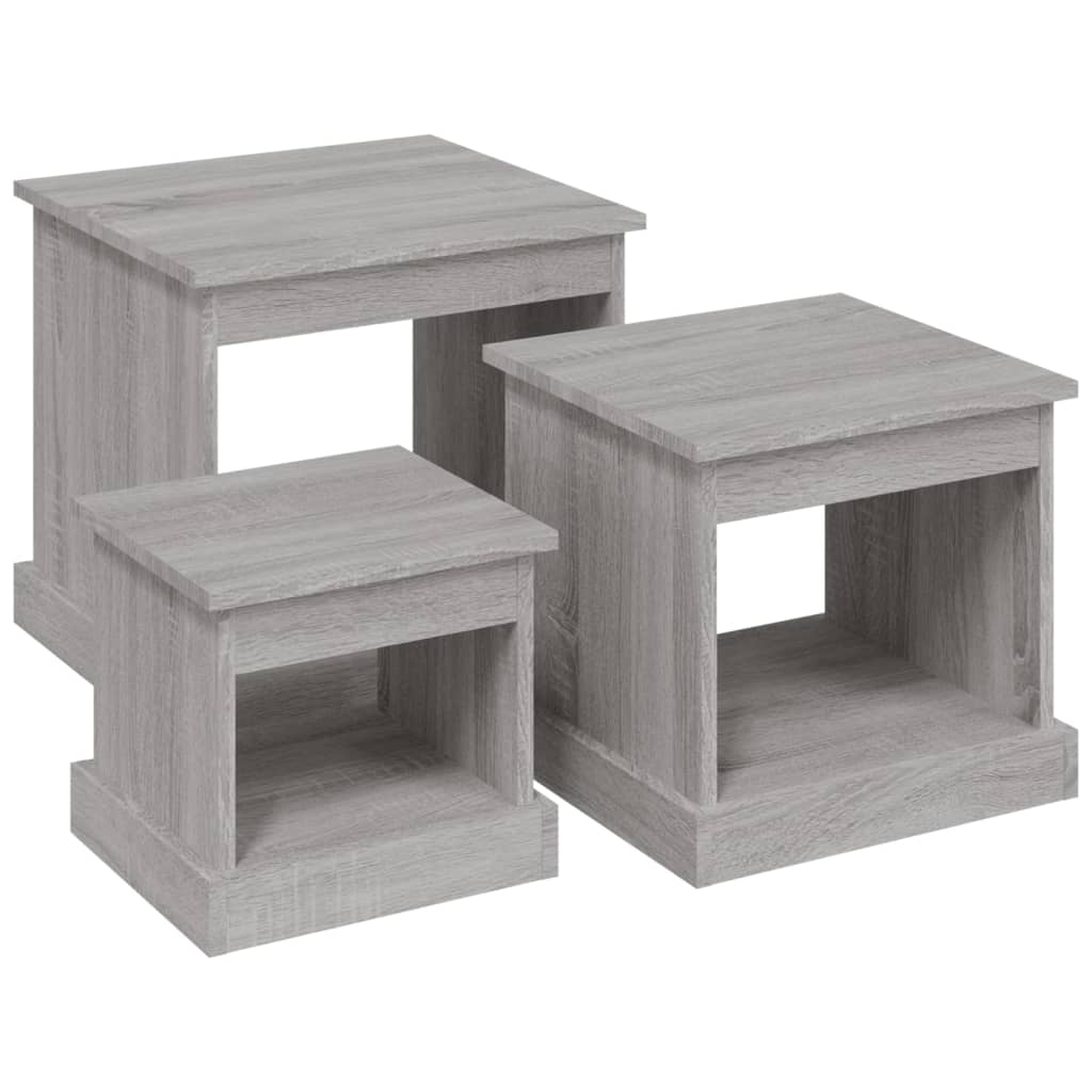 Coffee Tables 3 pcs Grey Sonoma Engineered Wood