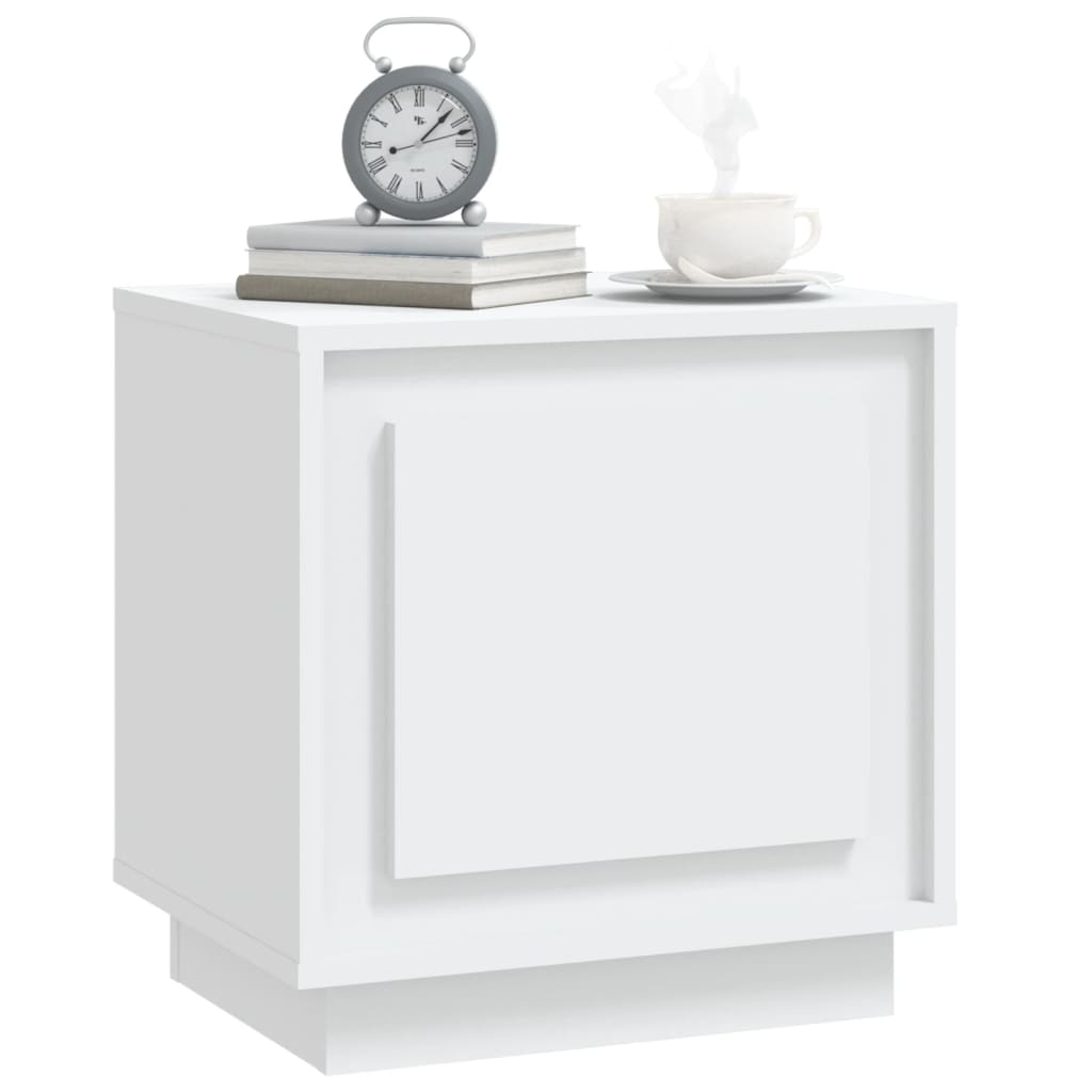 Bedside Cabinet White 44x35x45 cm Engineered Wood