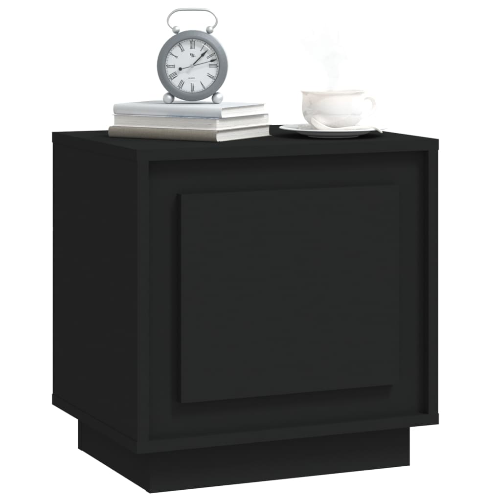 Bedside Cabinet Black 44x35x45 cm Engineered Wood