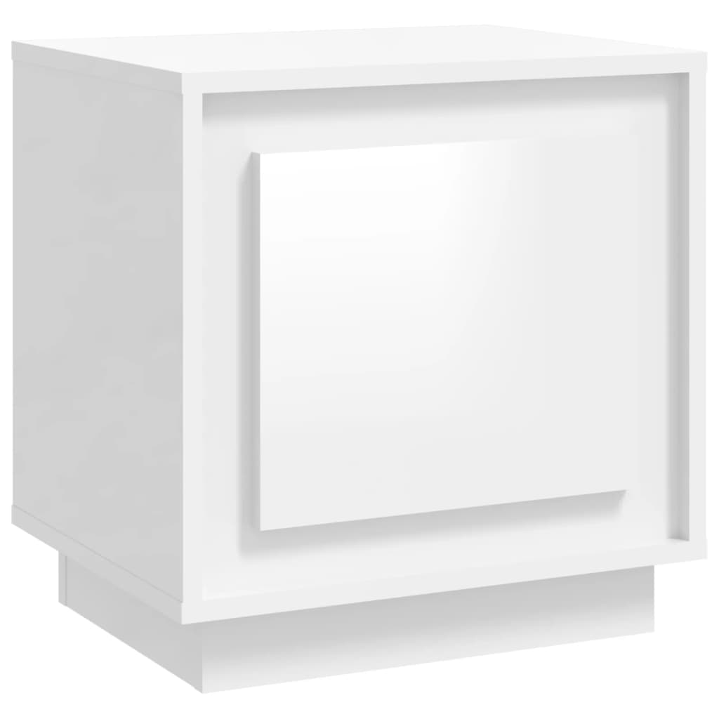 Bedside Cabinet High Gloss White 44x35x45 cm Engineered Wood