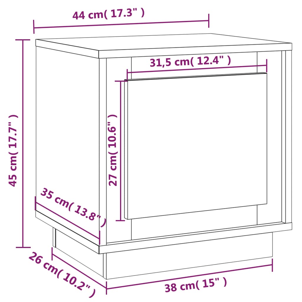 Bedside Cabinets 2 pcs Concrete Grey 44x35x45 cm Engineered Wood