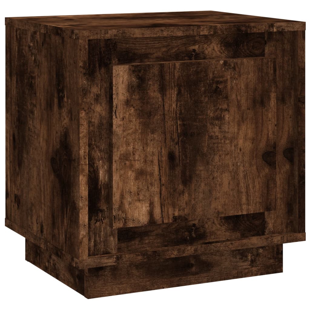 Bedside Cabinet Smoked Oak 44x35x45 cm Engineered Wood