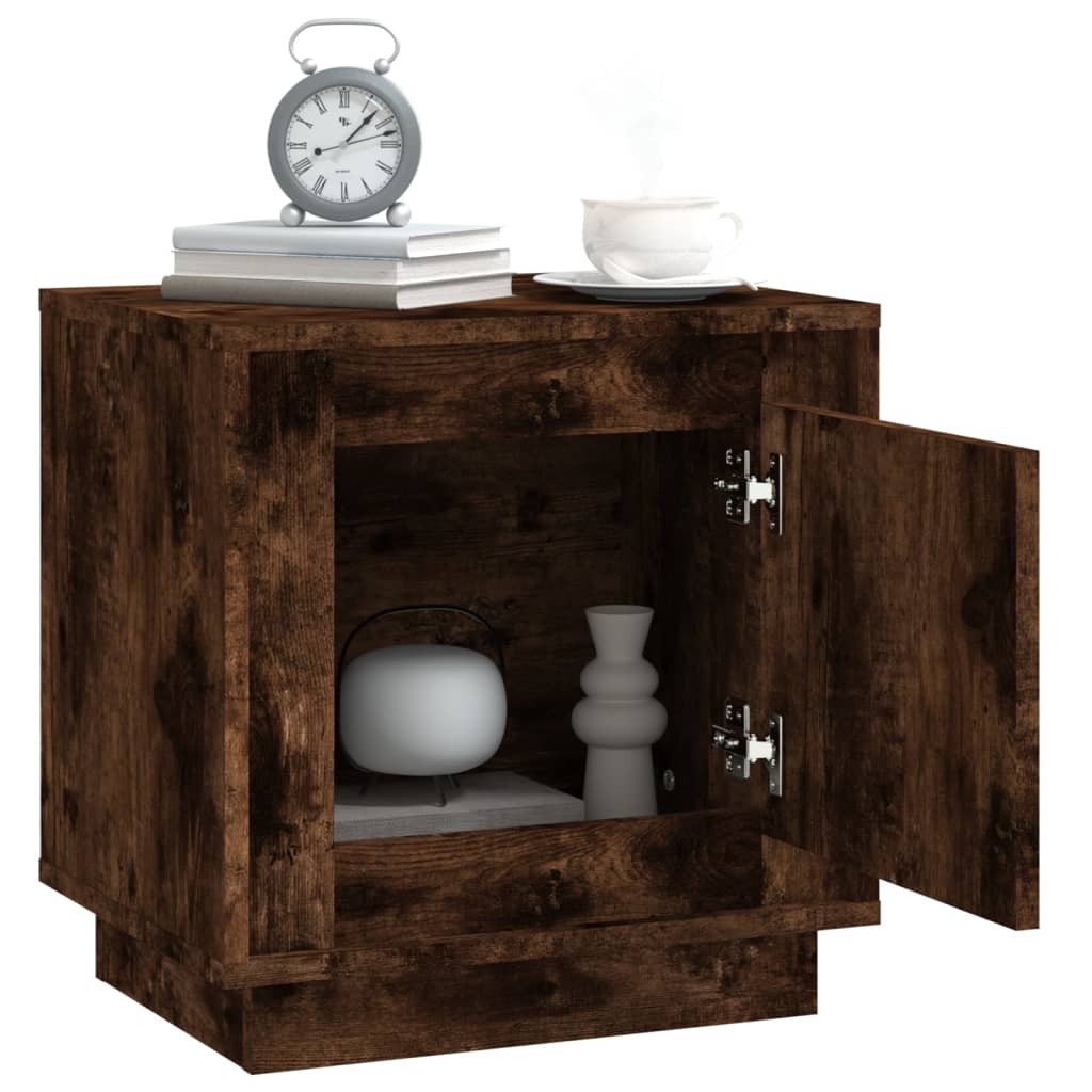 Bedside Cabinet Smoked Oak 44x35x45 cm Engineered Wood