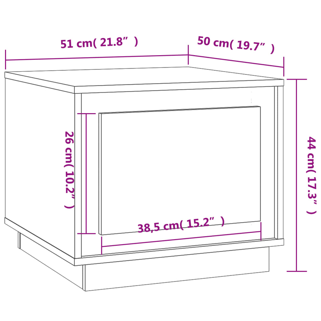 Coffee Table White 51x50x44 cm Engineered Wood