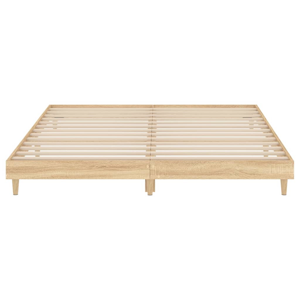 Bed Frame Sonoma Oak 183x203 cm King Size Engineered Wood