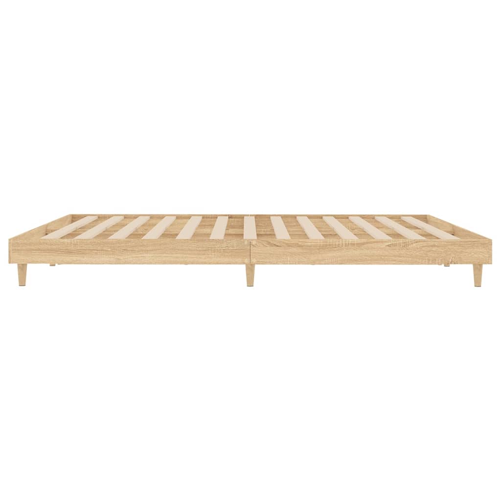 Bed Frame Sonoma Oak 183x203 cm King Size Engineered Wood