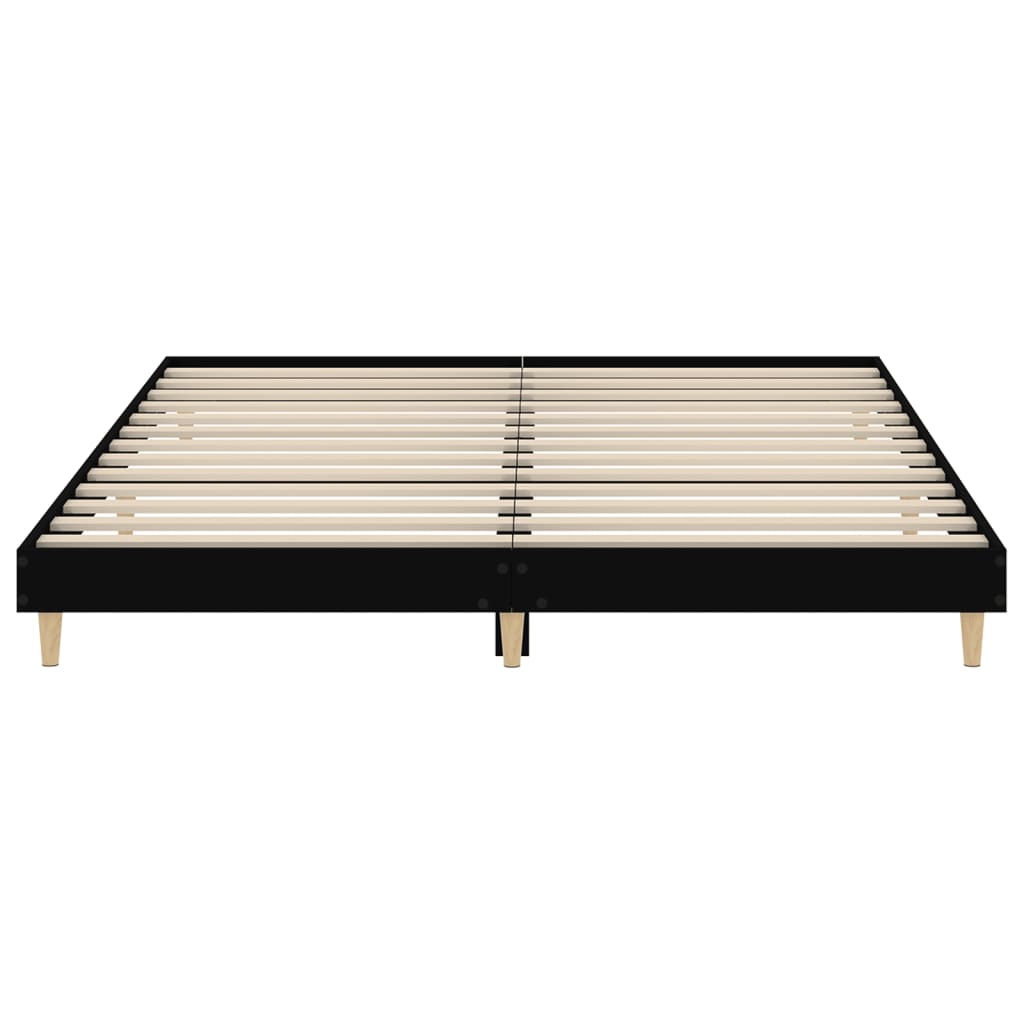 Bed Frame Black 153x203 cm Queen Size Engineered Wood