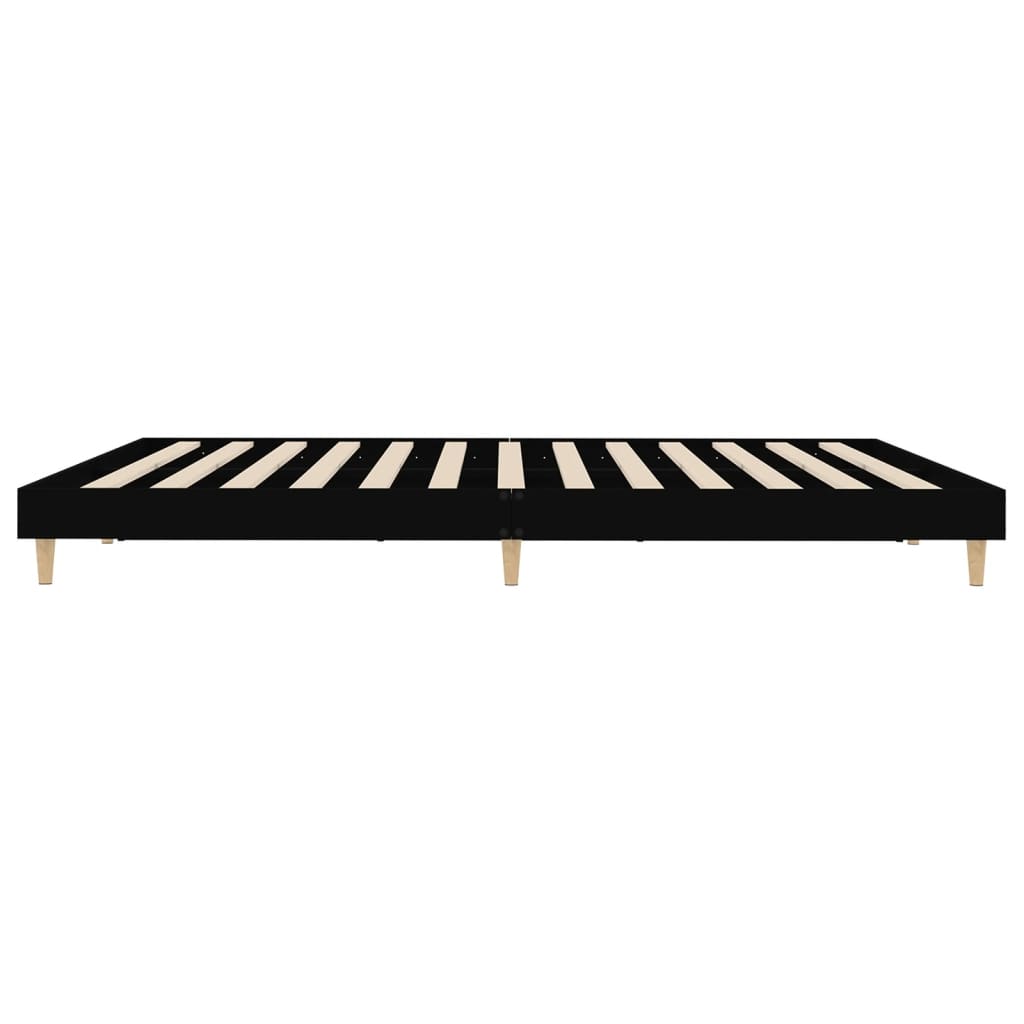 Bed Frame Black 153x203 cm Queen Size Engineered Wood